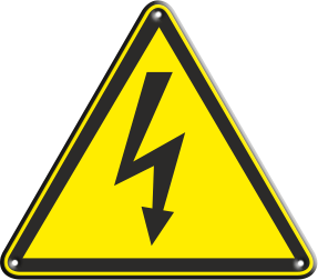 Знак W08 "Опасность поражения электрическим током" (Пленка 100х100)