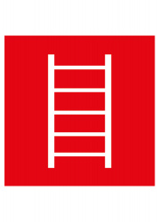 Знак F03 "Пожарная лестница" (Пластик 200х200)