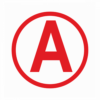 Знак TA Буква "А" на аварийный светильник (Плёнка 40х40)