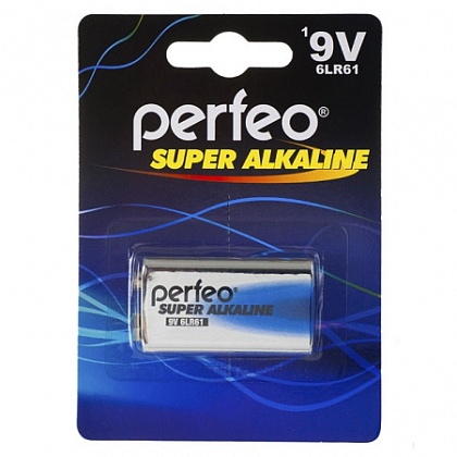 Элемент питания (батарейка алкалиновая) (крона) 6LR61 9V Perfeo Super Alkaline  