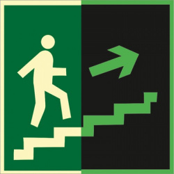 ФЭС E15 "Направление к эвакуационному выходу по лестнице вверх (правосторонний)" (Пленка 200x200) 