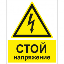 Знак W08K "Опасность поражения электрическим током" (Пленка 250х200)