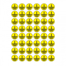 Знак T22/1 "Указатель заземления" (30х30мм) желтый фон