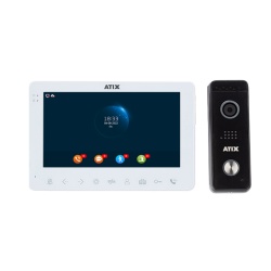 ATIX AT-I-K711F/T White Видеодомофон 7" 2MP, TFT (AD-780FHD Black) + Вызывная D21F Black