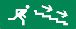 Табло Топаз 12 Человек лестница вправо стрелка вправо вниз (зеленый фон) сменная надпись