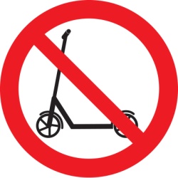 Знак T903 "Вход с самокатами запрещен!" (Пленка 200х200)