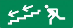 Табло Топаз 24 Человек лестница влево стрелка влево вниз (зеленый фон)