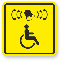 Знак СП22 "Кнопка вызова помощи инвалидам" (Пленка 200х200)