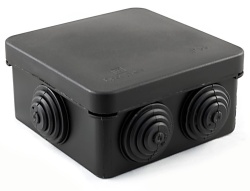 Коробка распределительная для о/п безгалогенная (HF) 80х80х40мм (черная) 40-0210-9005 Промрукав