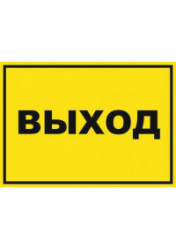Табличка "Выход" (желтый) шрифтом Брайля (Пластик 100х150)