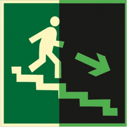 ФЭС E13 "Направление к эвак. выходу по лестнице вниз (правосторонний)" (Пленка 200х200)