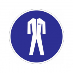 Знак M07 "Работать в защитной одежде!" (Пластик 200х200)
