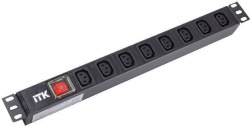 Блок розеток ITK 8 розеток С13 с LED выключателем 1U вход С14 без шнура (PH12-8C133)