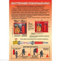 Плакат "Внутренний пожарный кран" - 1 лист 200х300мм