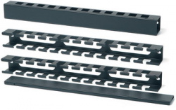 Hyperline CM-1U-ML-COV Кабельный организатор с металлическими кольцами и крышкой, 19", 1U