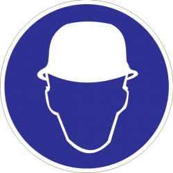 Знак M02 "Работать в защитной каске(шлеме)!" (Пленка 200х200)