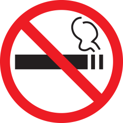 Знак P01/T129.2 "Запрещается курить" (Пленка 220х220) Пр. Минздрава