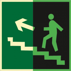 ФЭС E16 "Направление к эвакуационному выходу по лестнице вверх (левосторонний)" (Пленка 200х200)
