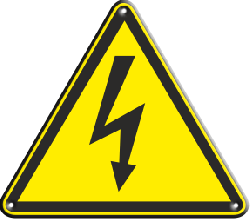 Знак W08 "Опасность поражения электрическим током" (Пленка 150х150)	