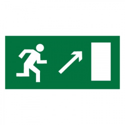 Знак E05 "Направление к эвакуационному выходу направо вверх" (Пленка 150х300)