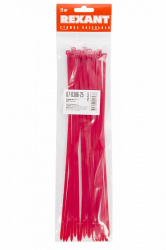 Хомут nylon 5.0 х 300мм (25шт) красный REXANT 07-0306-25