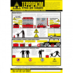 Плакат "Осторожно! Терроризм" -  комплект из 3 -х листов (Пленка 600х400)