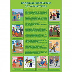 Плакат "Вводный инструктаж  по охране труда" - 1 лист 400х600мм