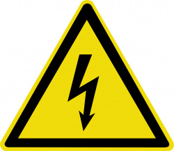 Знак W08 "Опасность поражения электрическим током" (Пленка 200х200)