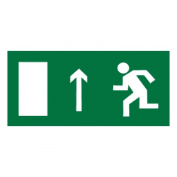 Знак E12 "Направление к эвакуционному выходу прямо" (левосторонний) (Пленка 150х300)