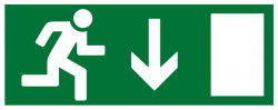 Знак E09 "Указатель двери эвакуационного выхода" (правосторонний) (Пленка 150х300)