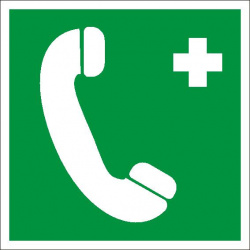 Знак EC06 "Телефон связи с медицинским пунктом (скорой медицинской помощью)"(Пленка 150х150)