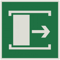 Знак E20 "Для открывания сдвинуть" (Пластик 150х150)