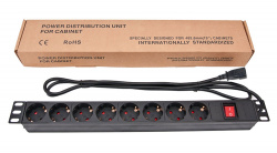 Cabeus PDU-8P-2IEC Блок евророзеток для 19" шкафов, горизонтальный, 8 розеток, 10 A, 