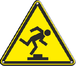 Знак W14 "Осторожно! Малозаметное препятствие" (Пленка 200х200)