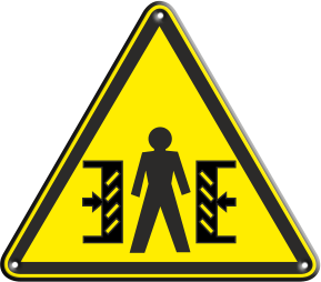 Знак W23 "Внимание! Опасность зажима" (Пленка 200х200)