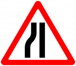 Знак дорожный 1.20.3 "Сужение дороги слева" (тип.2, пл.А)