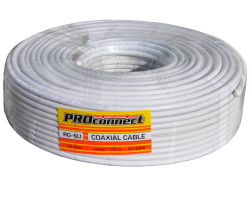 Кабель RG-6U (75 Ом) (indoor) белый PROconnect 01-2251 (бухта 100м)