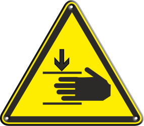 Знак W27 "Осторожно! Возможно травмирование рук" (Пленка 200х200)