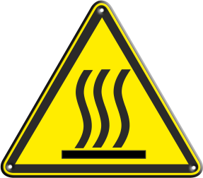 Знак W26 "Осторожно. Горячая поверхность" (Пленка 200х200)