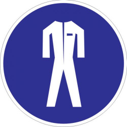 Знак M07 "Работать в защитной одежде!" (Плёнка 200х200)