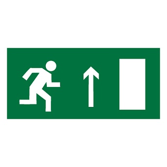 Знак E11 "Направление к эвакуционному выходу прямо" (правосторонний) (Пленка 150х300)