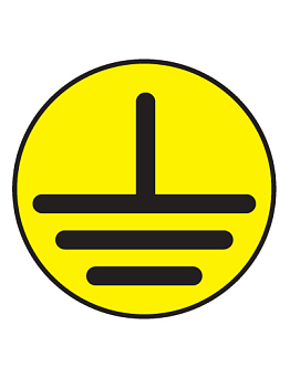 Знак T22/Z08 "Указатель заземления" (Пленка 50х50) желтый фон