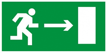 Знак E03 "Направление к эвакуационному выходу направо" (Пленка 150х300)