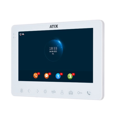 ATIX AT-I-K711F/T Black Видеодомофон 7" 2MP, TFT (AD-780FHD Black) + Вызывная D21F Black