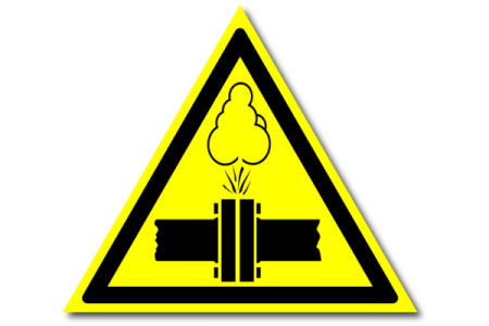 Знак W33 "Осторожно. Высокое давление" (Пленка 200х200)