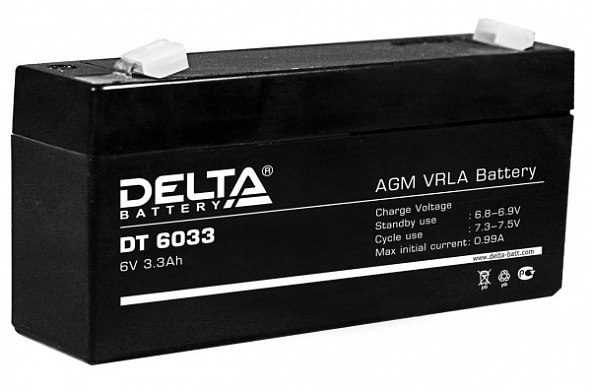 Аккумулятор 6В 3,3 А/ч Delta DT 6033