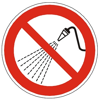 Знак P17 "Запрещается разбрызгивать воду" (Пленка 200х200)