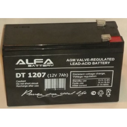 Аккумулятор 12В 7 А/ч ALFA DT 1207