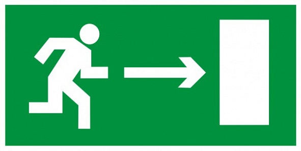 Знак E03 "Направление к эвакуационному выходу направо" (Пленка 100х200)