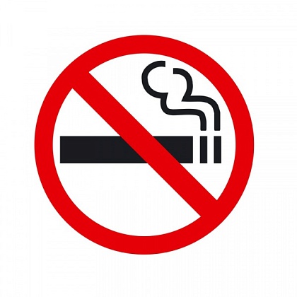 Знак P01K/T129.2 "Запрещается курить" (Пластик 250х200) Пр. Минздрава